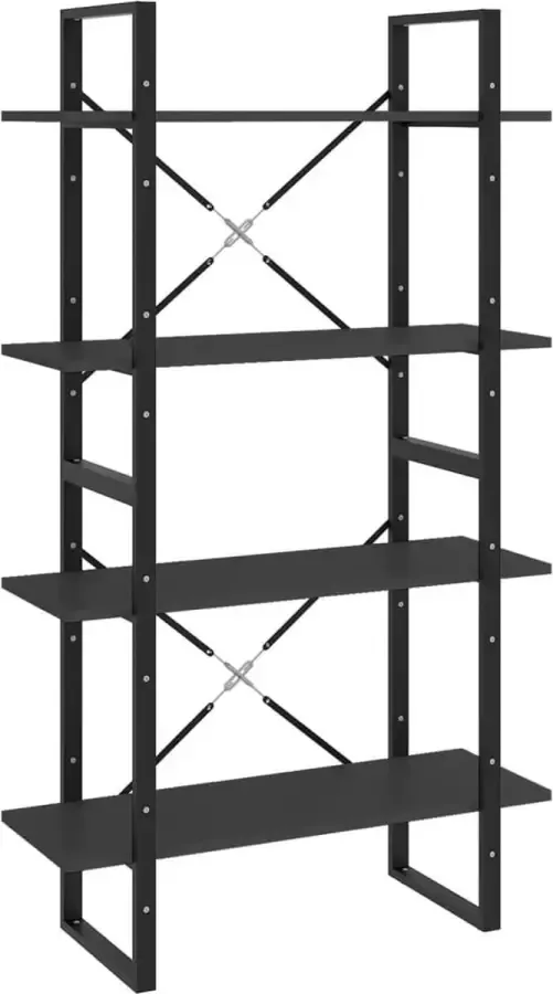 Maison Exclusive Boekenkast met 4 schappen 80x30x140 cm spaanplaat grijs