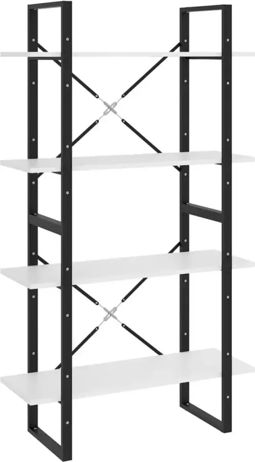 Maison Exclusive Boekenkast met 4 schappen 80x30x140 cm spaanplaat wit