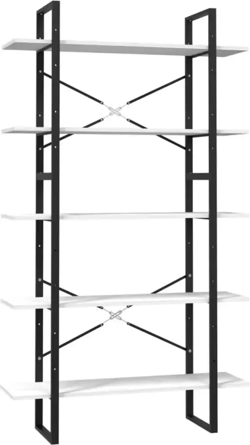 Maison Exclusive Boekenkast met 5 schappen 100x30x175 cm grenenhout wit