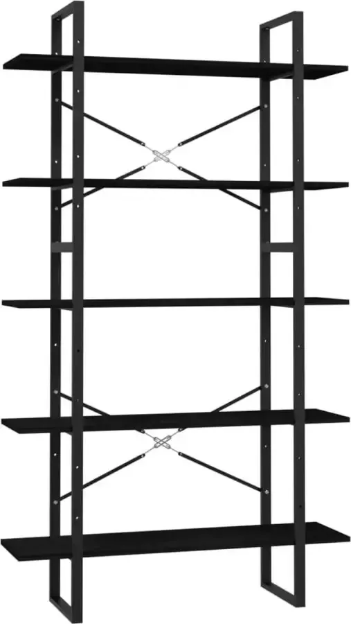 Maison Exclusive Boekenkast met 5 schappen 100x30x175 cm grenenhout zwart