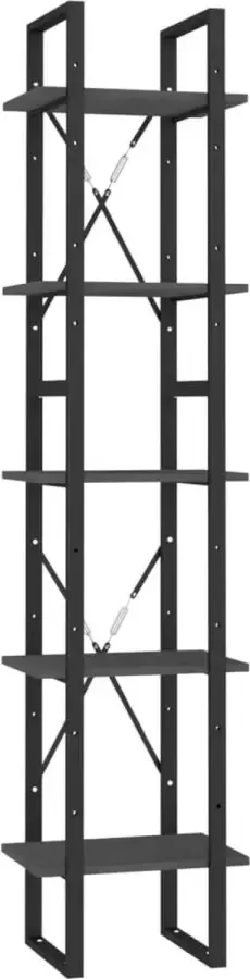 Maison Exclusive Boekenkast met 5 schappen 40x30x175 cm grenenhout grijs