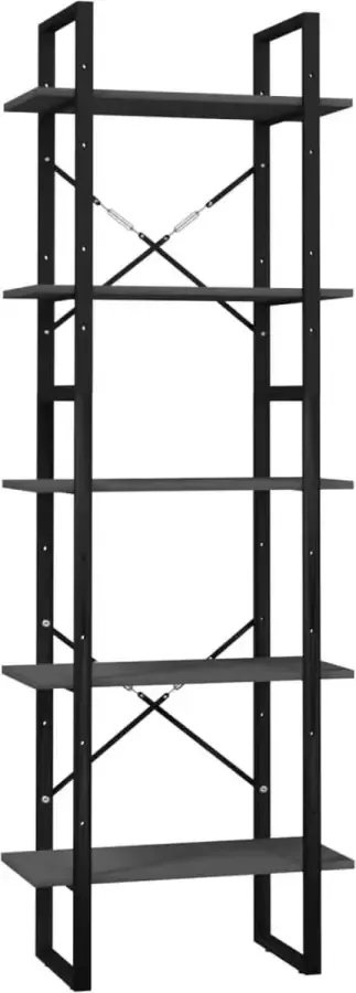 Maison Exclusive Boekenkast met 5 schappen 60x30x175 cm grenenhout grijs