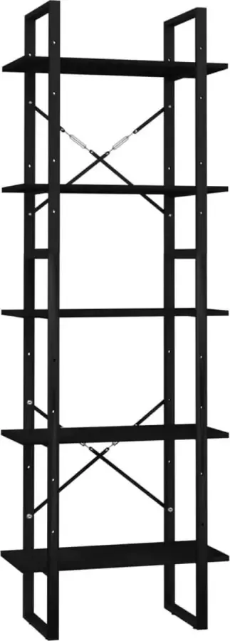 Maison Exclusive Boekenkast met 5 schappen 60x30x175 cm grenenhout zwart