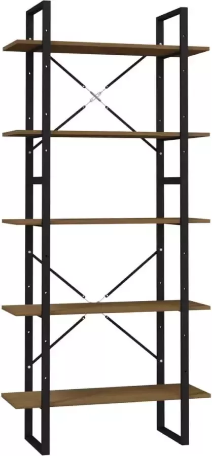 Maison Exclusive Boekenkast met 5 schappen 80x30x175 cm grenenhout bruin