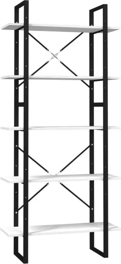 Maison Exclusive Boekenkast met 5 schappen 80x30x175 cm grenenhout wit