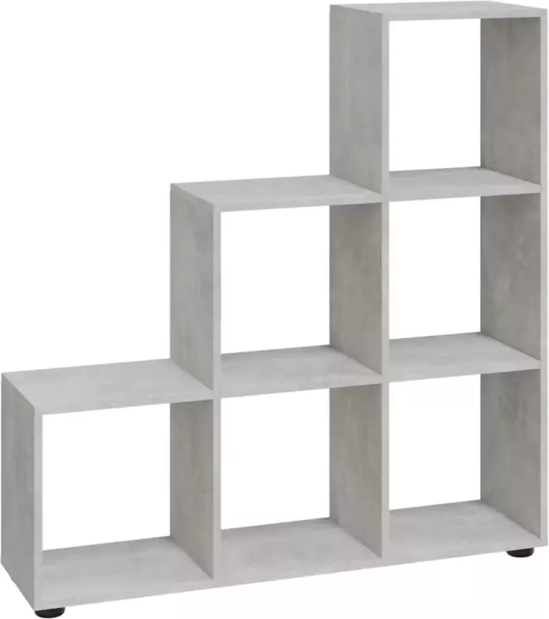 Maison Exclusive Boekenkast trapvormig 107 cm bewerkt hout betongrijs