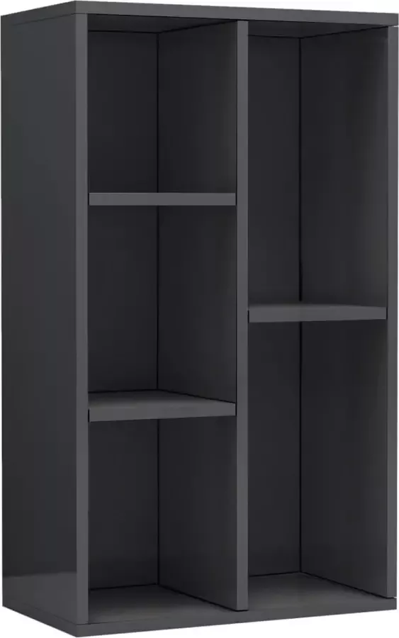 Maison Exclusive Boekenkast dressoir 50x25x80 cm spaanplaat hoogglans grijs