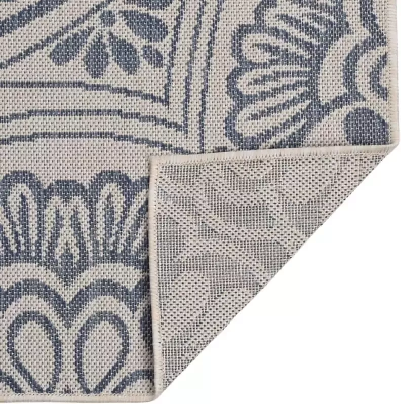 Maison Exclusive Buitenkleed met patroon platgeweven 100x200 cm blauw