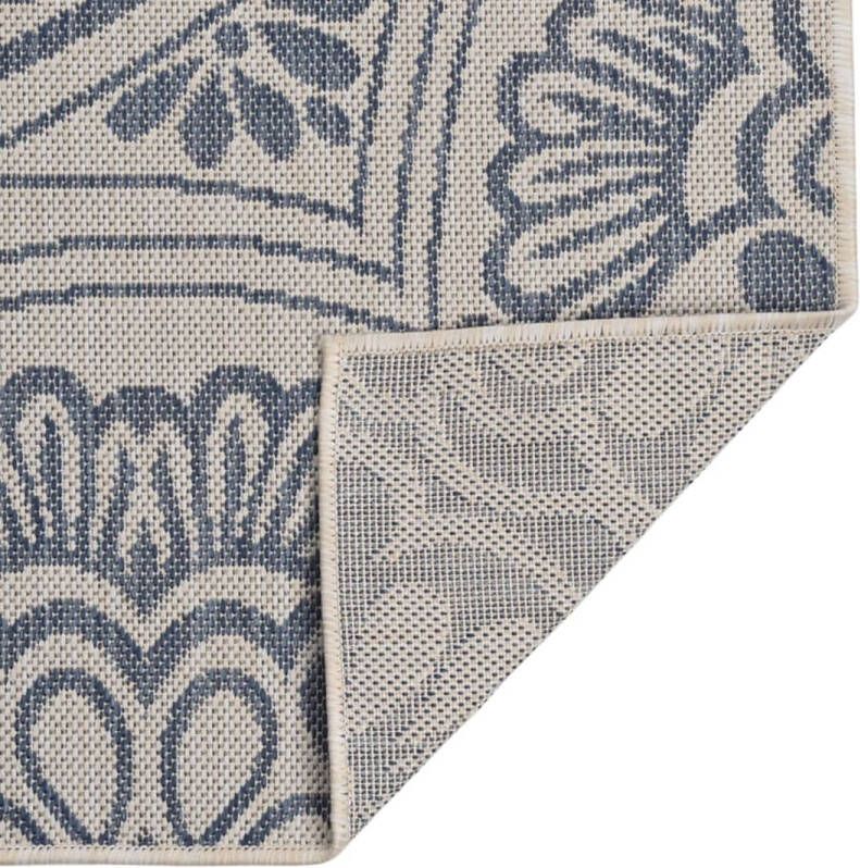 Maison Exclusive Buitenkleed met patroon platgeweven 140x200 cm blauw - Foto 2