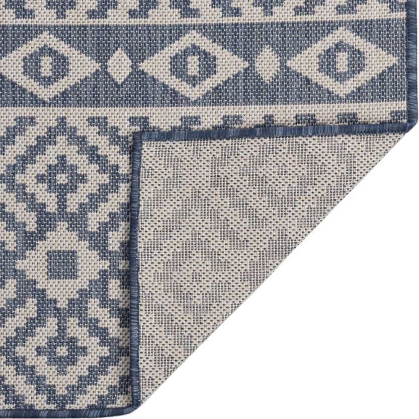 Maison Exclusive Buitenkleed met patroon platgeweven 160x230 cm blauw - Foto 2