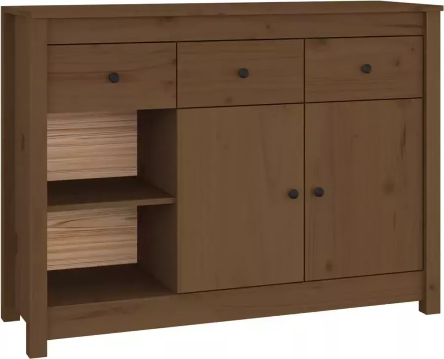 Maison Exclusive Dressoir 100x35x74 cm massief grenenhout honingbruin