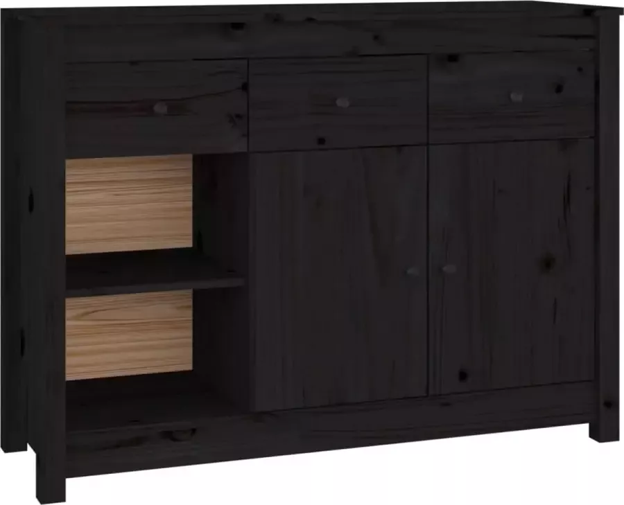 Maison Exclusive Dressoir 100x35x74 cm massief grenenhout zwart