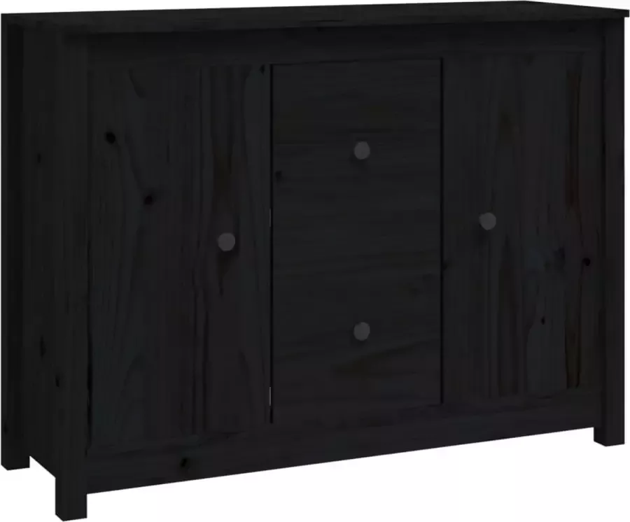Maison Exclusive Dressoir 100x35x74 cm massief grenenhout zwart - Foto 2