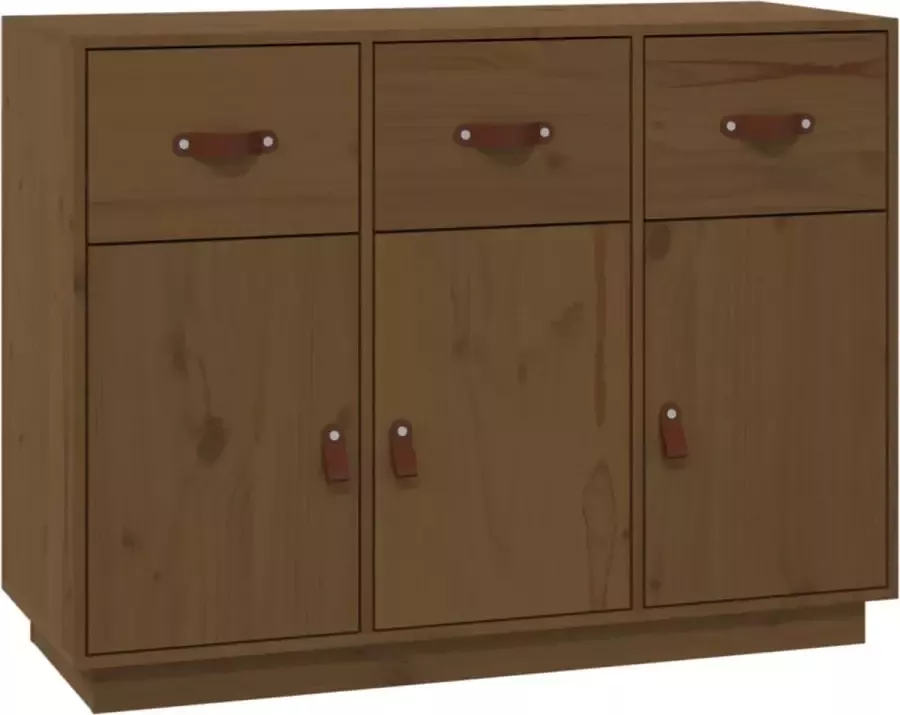 Maison Exclusive Dressoir 100x40x75 cm massief grenenhout honingbruin - Foto 3