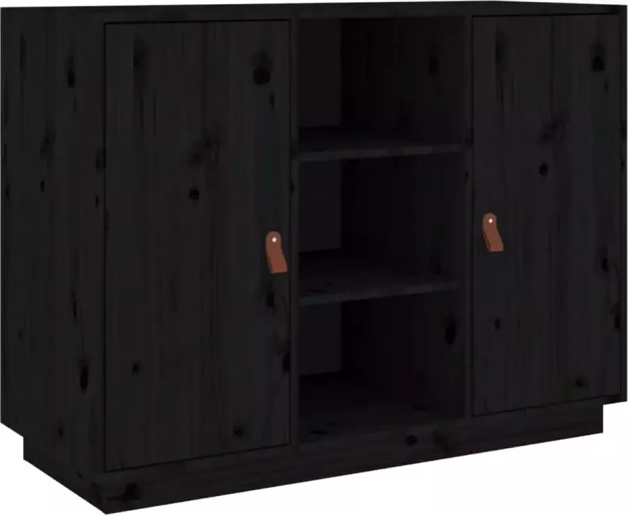Maison Exclusive Dressoir 100x40x75 cm massief grenenhout zwart - Foto 2