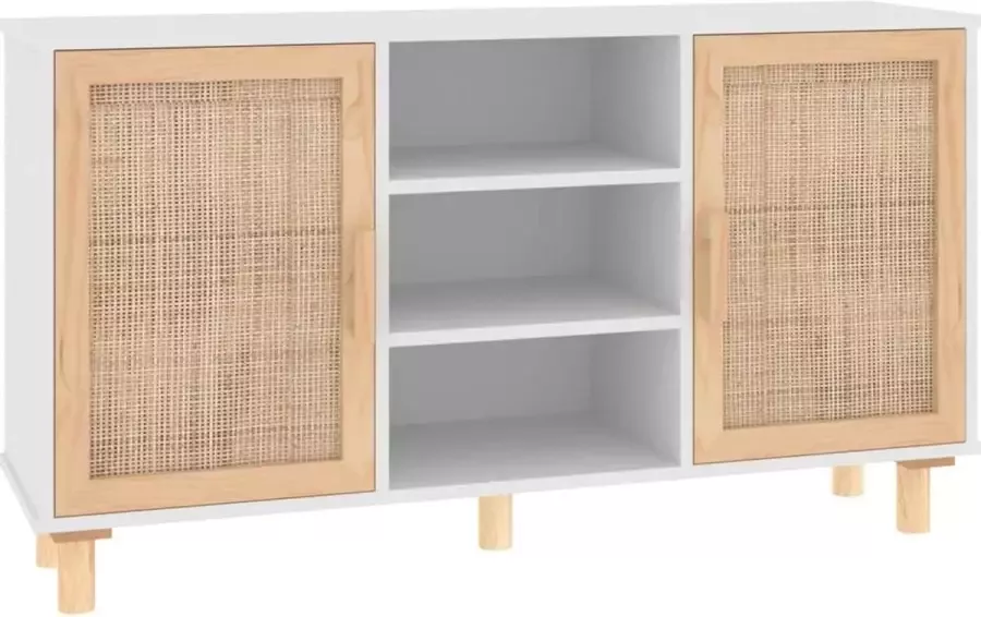 Maison Exclusive Dressoir 105x30x60 cm massief grenenhout en rattan wit