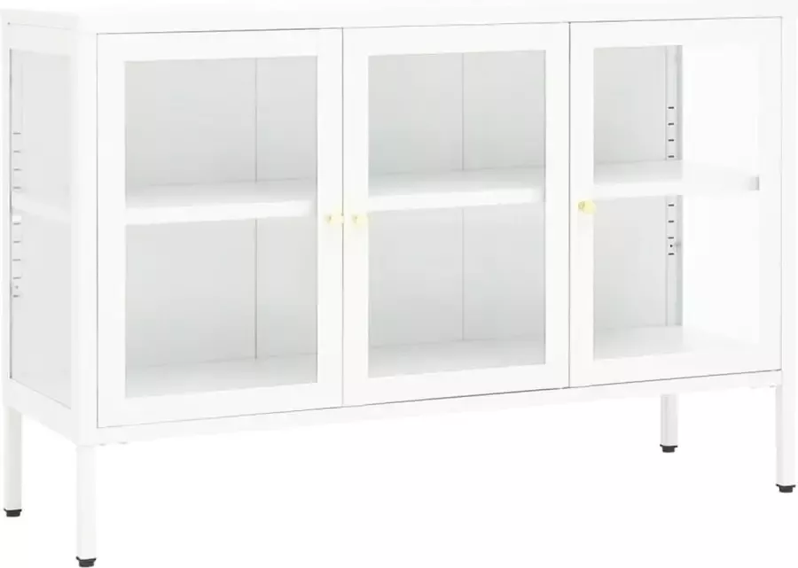 Maison Exclusive Dressoir 105x35x70 cm staal en glas wit