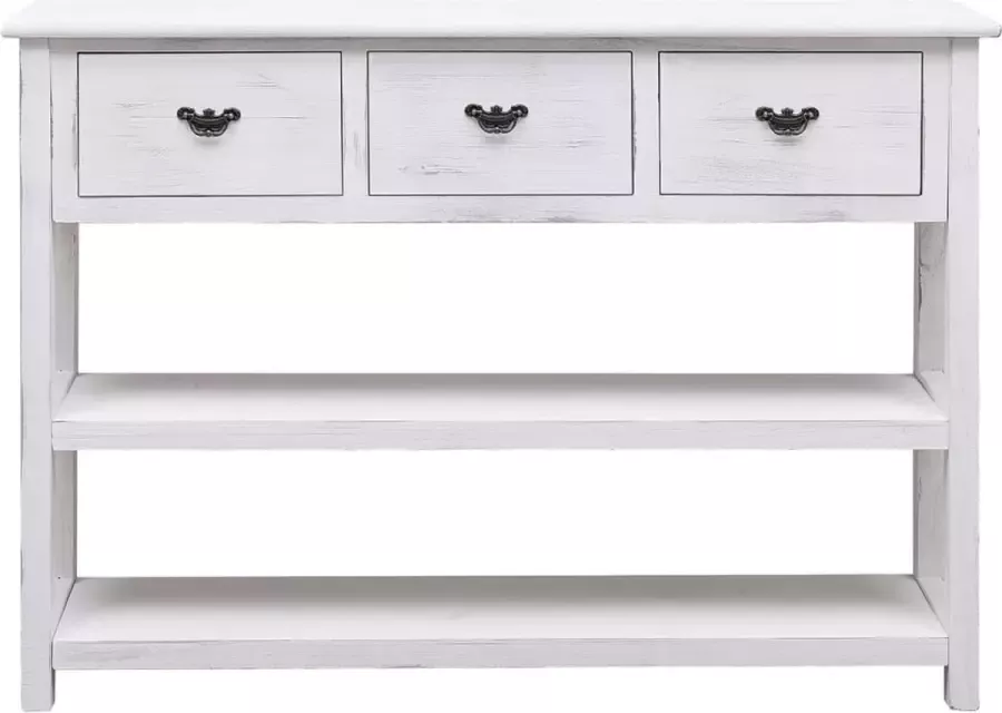 Maison Exclusive Dressoir 108x30x76 cm massief paulowniahout antiekwit