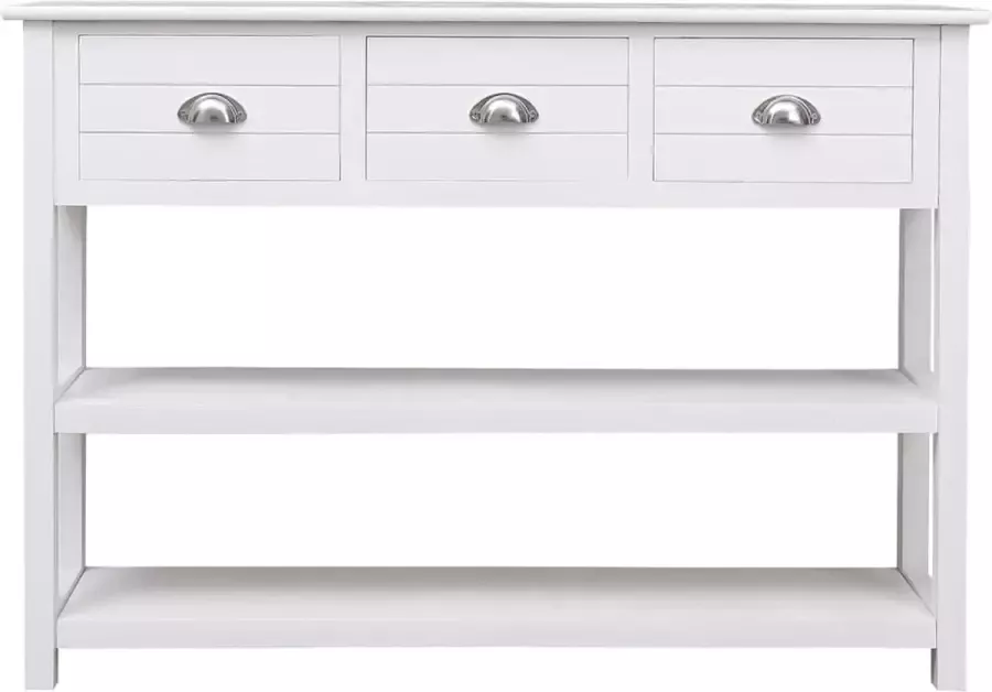 Maison Exclusive Dressoir 108x30x76 cm massief paulowniahout wit