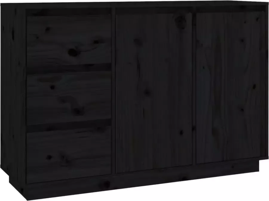 Maison Exclusive Dressoir 111x34x75 cm massief grenenhout zwart