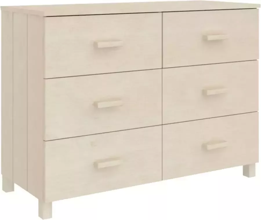 Maison Exclusive Dressoir HAMAR 113x40x80 cm massief grenenhout honingbruin - Foto 3