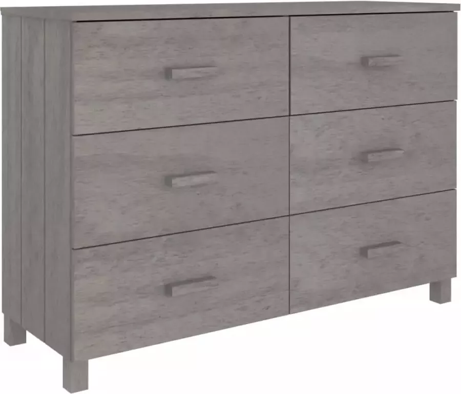 Maison Exclusive Dressoir HAMAR 113x40x80 cm massief grenenhout lichtgrijs