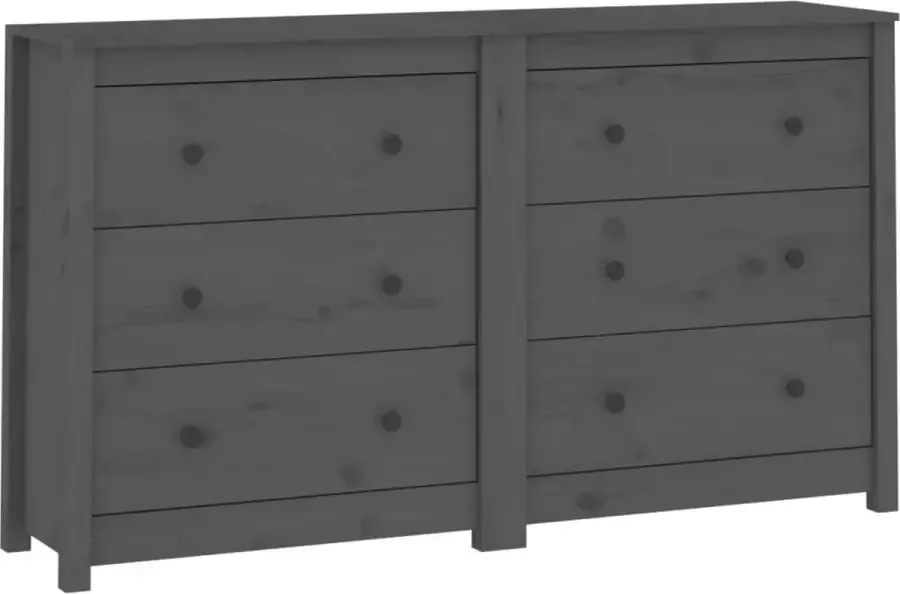 Maison Exclusive Dressoir 140x35x80 cm massief grenenhout grijs