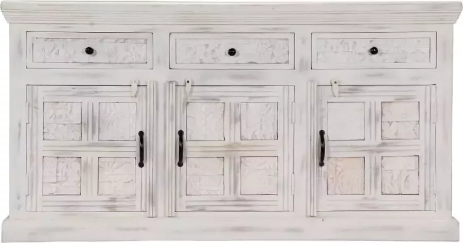 Maison Exclusive Dressoir 140x40x74 cm massief mangohout wit