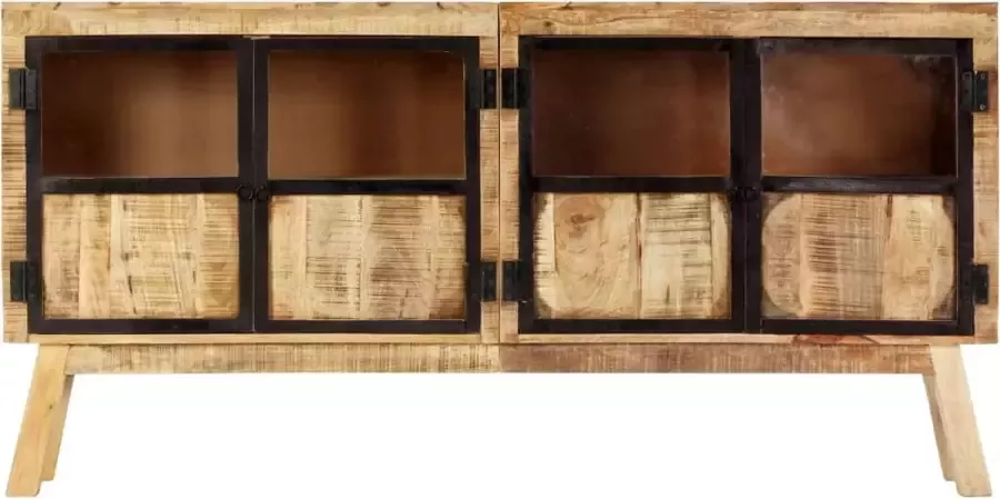Maison Exclusive Dressoir 160x30x80 cm massief ruw mangohout bruin en zwart