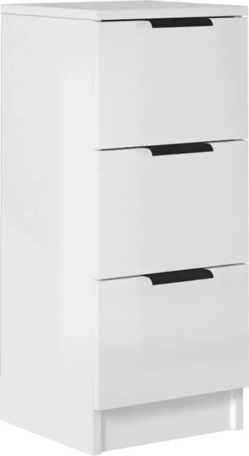 Maison Exclusive Dressoir 30x30x70 cm bewerkt hout hoogglans wit