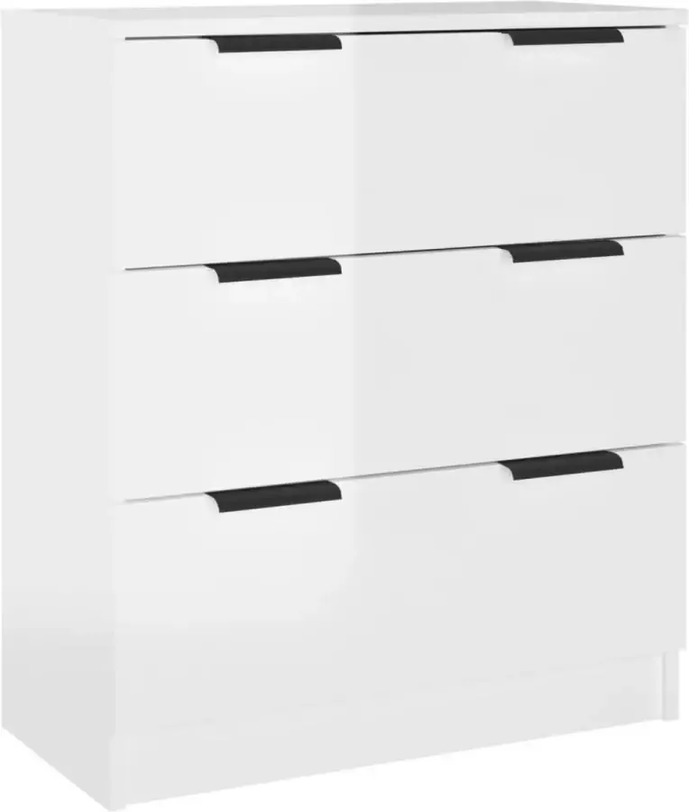 Maison Exclusive Dressoir 60x30x70 cm bewerkt hout hoogglans wit - Foto 2