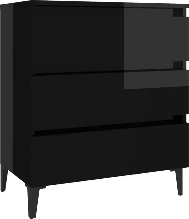 Maison Exclusive Dressoir 60x35x69 cm spaanplaat hoogglans zwart