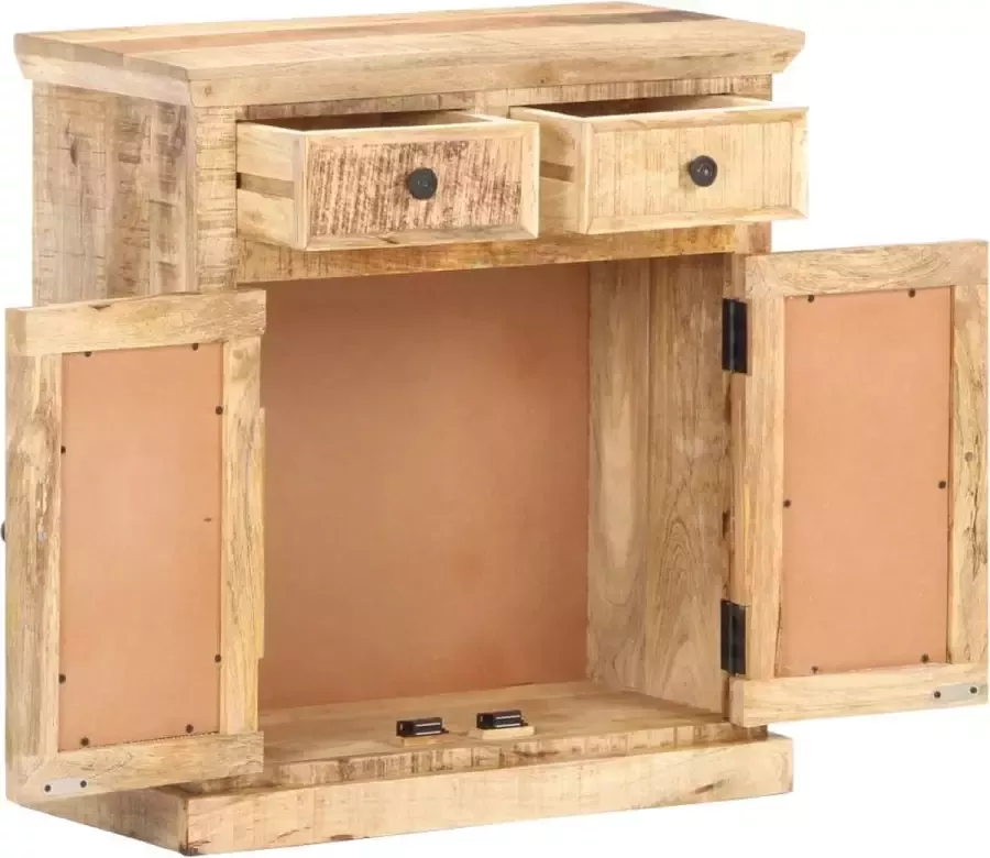 Maison Exclusive Dressoir 65x32x70 cm massief mangohout en natuurlijk riet