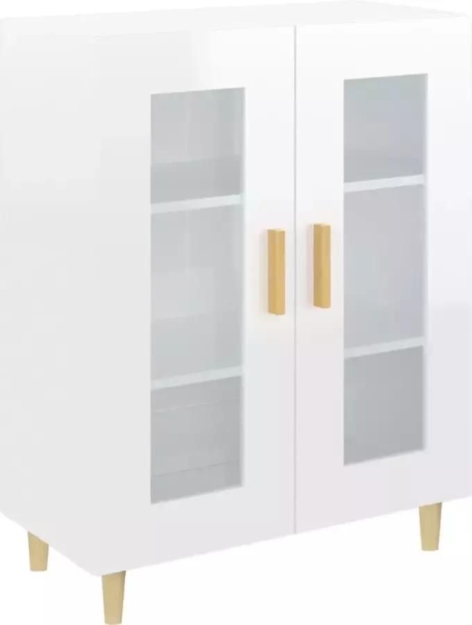 Maison Exclusive Dressoir 69 5x34x90 cm bewerkt hout hoogglans wit