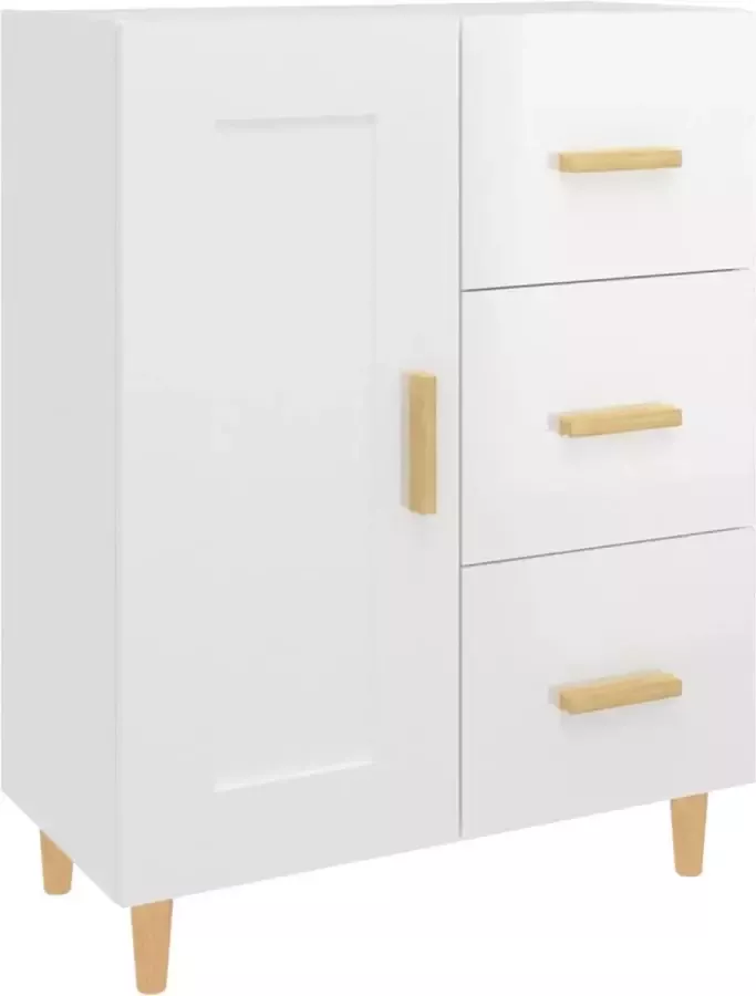 Maison Exclusive Dressoir 69 5x34x90 cm bewerkt hout hoogglans wit