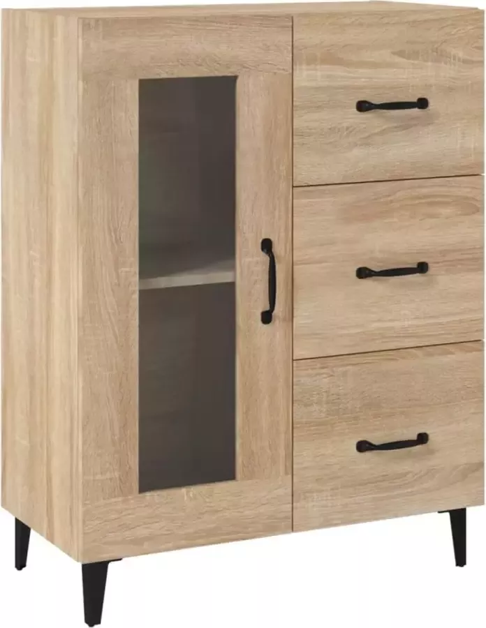 Maison Exclusive Dressoir 69 5x34x90 cm bewerkt hout sonoma eikenkleurig