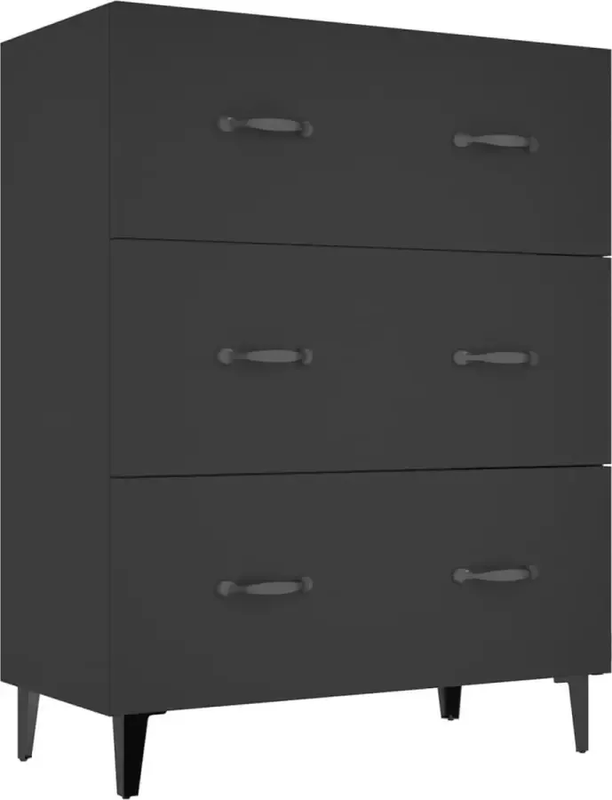 Maison Exclusive Dressoir 69 5x34x90 cm bewerkt hout zwart