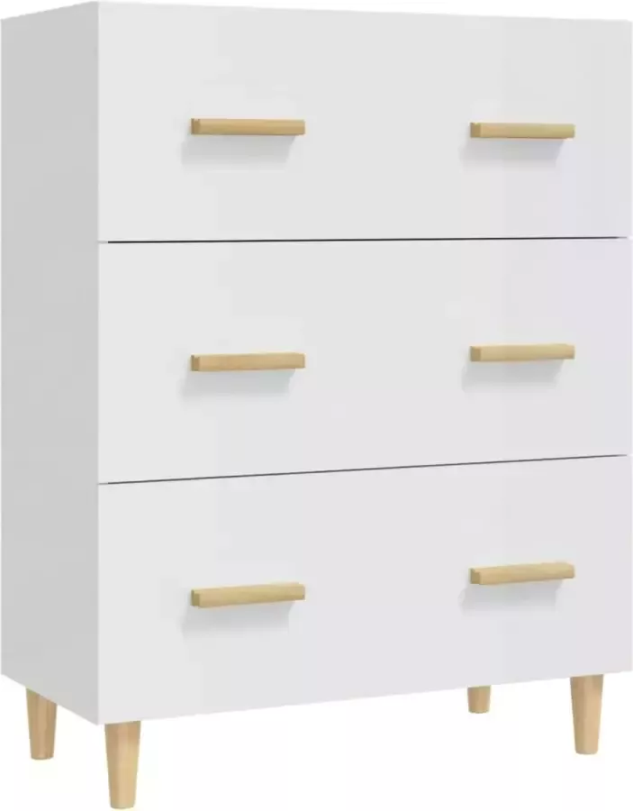 Maison Exclusive Dressoir 70x34x90 cm bewerkt hout hoogglans wit