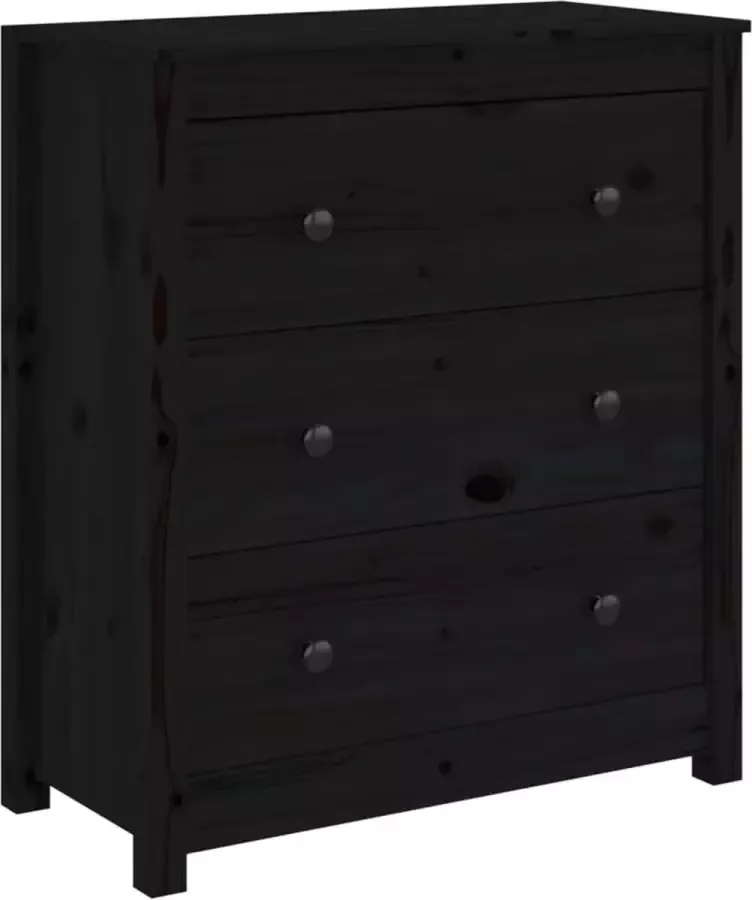 Maison Exclusive Dressoir 70x35x80 cm massief grenenhout zwart