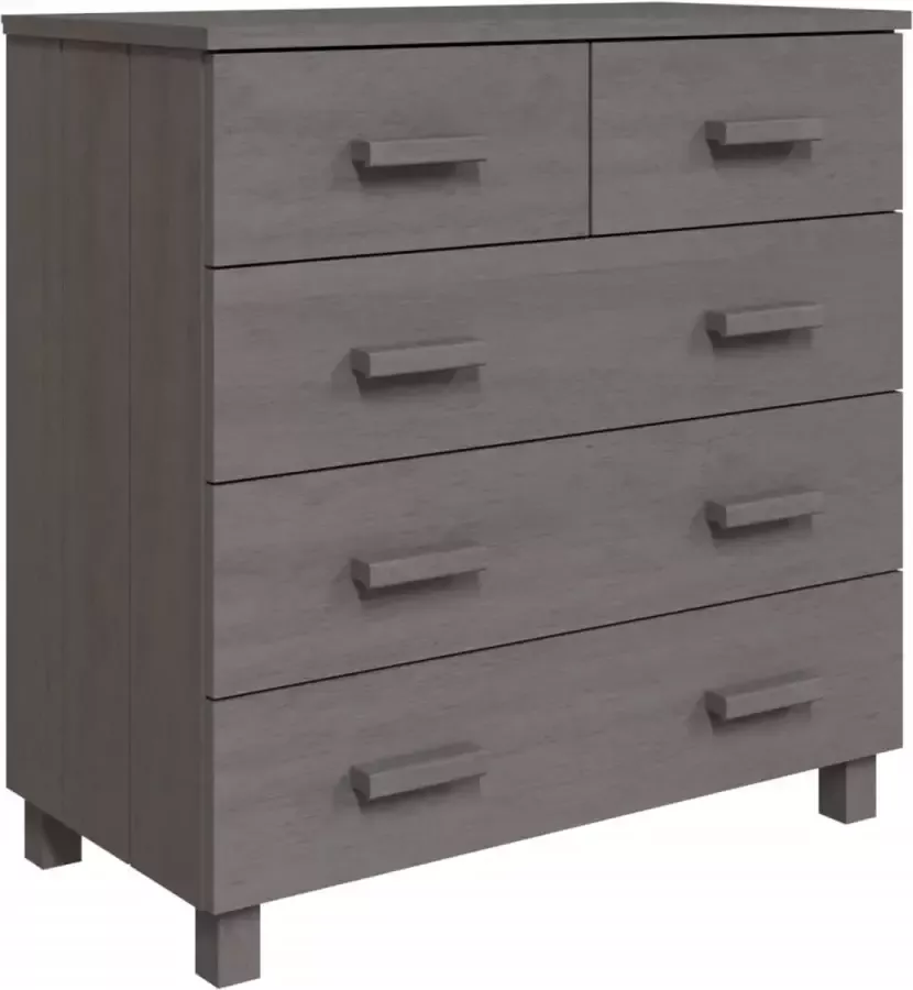 Maison Exclusive Dressoir HAMAR 79x40x80 cm massief grenenhout lichtgrijs