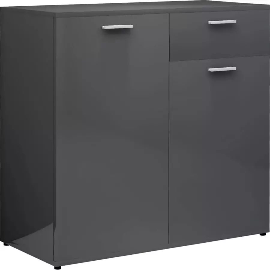 Maison Exclusive Dressoir 80x36x75 cm spaanplaat hoogglans grijs