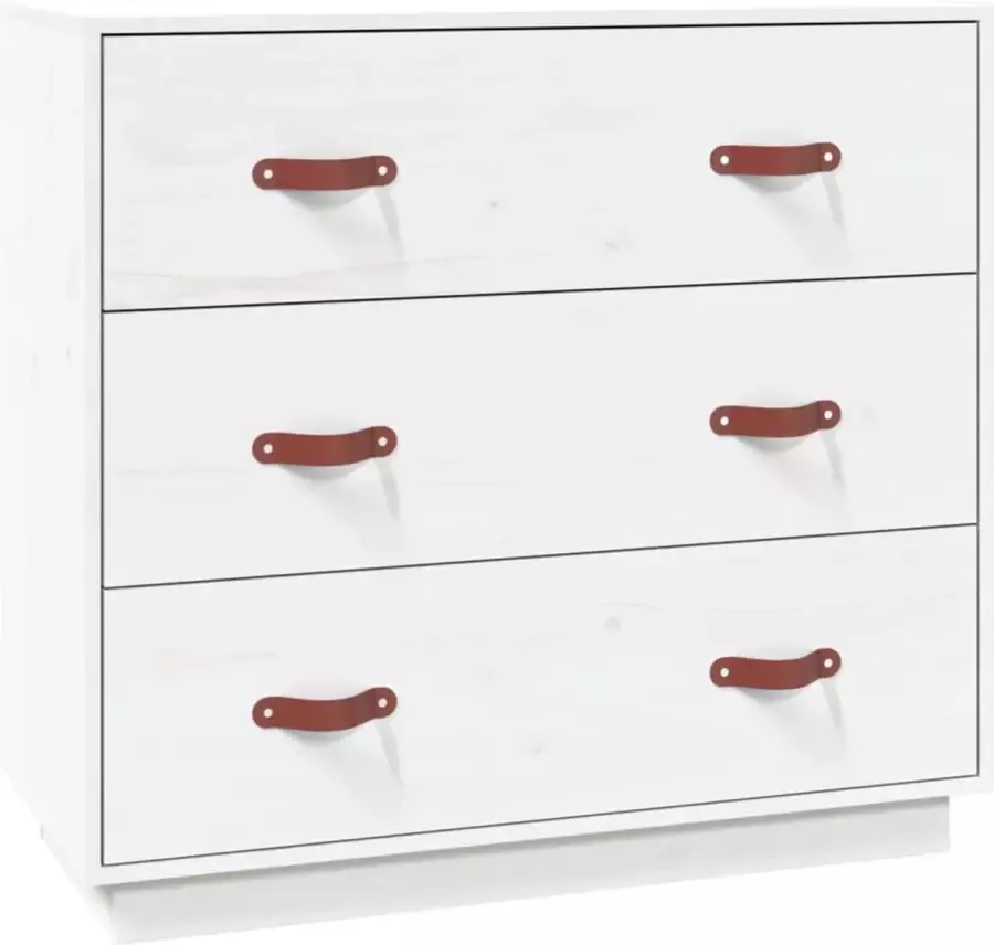 Maison Exclusive Dressoir 80x40x75 cm massief grenenhout wit