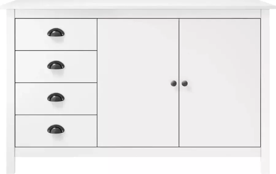 Maison Exclusive Dressoir Maison Exclusive -ll Range 130x40x80 cm massief grenenhout wit