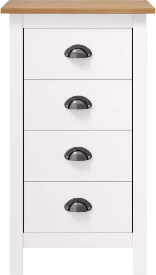 Maison Exclusive Dressoir Maison Exclusive -ll Range 46x35x80 cm massief grenenhout wit