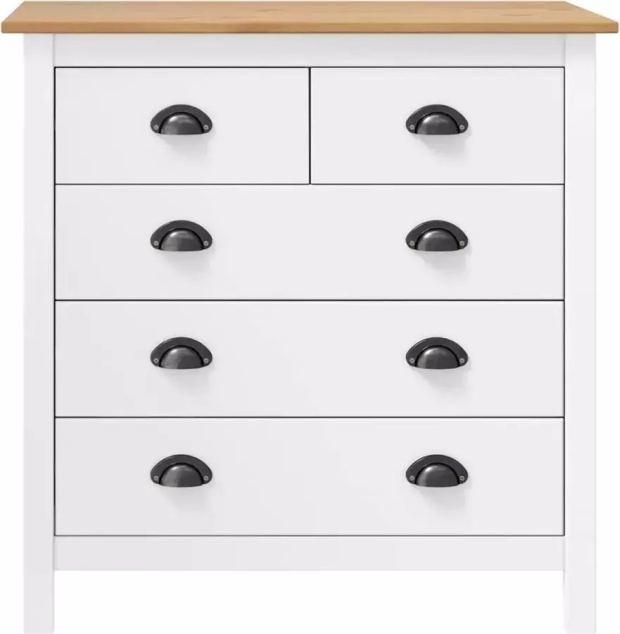 Maison Exclusive Dressoir Maison Exclusive -ll Range 130x40x80 cm massief grenenhout wit - Foto 3