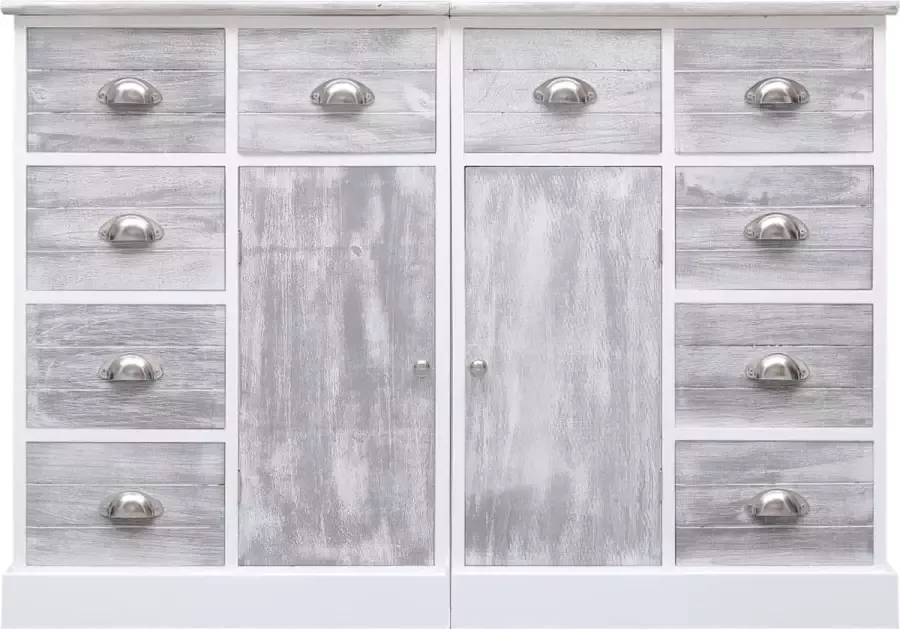 Maison Exclusive Dressoir met 10 lades 113x30x79 cm hout grijs - Foto 2