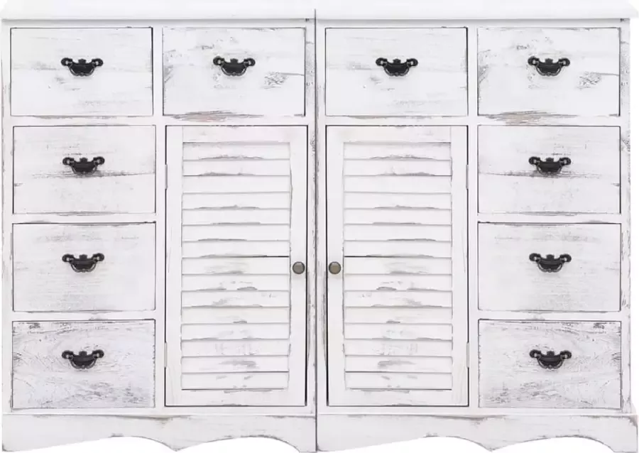 Maison Exclusive Dressoir met 10 lades 113x30x79 cm hout wit