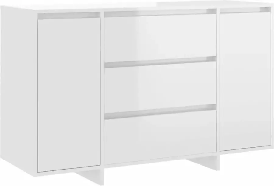 Maison Exclusive Dressoir met 3 lades 120x41x75 cm spaanplaat hoogglans wit