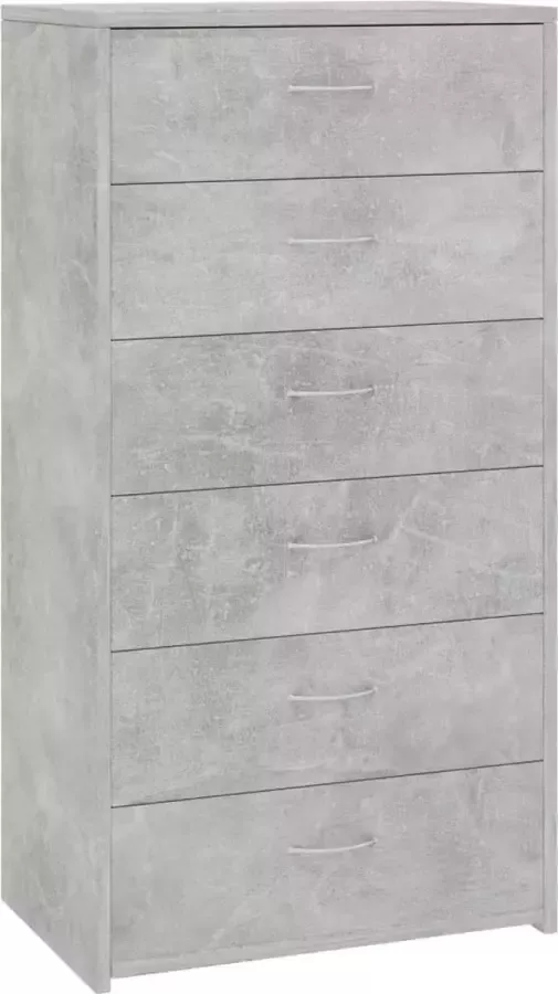 Maison Exclusive Dressoir met 6 lades 50x34x96 cm bewerkt hout betongrijs