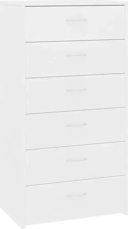 Maison Exclusive Dressoir met 6 lades 50x34x96 cm bewerkt hout wit
